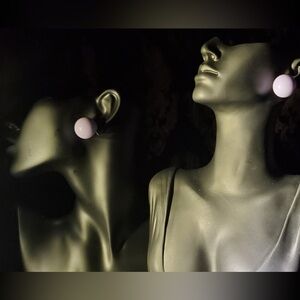 Elegant Purple Ball-shaped Stud Silver Earrings